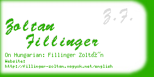 zoltan fillinger business card